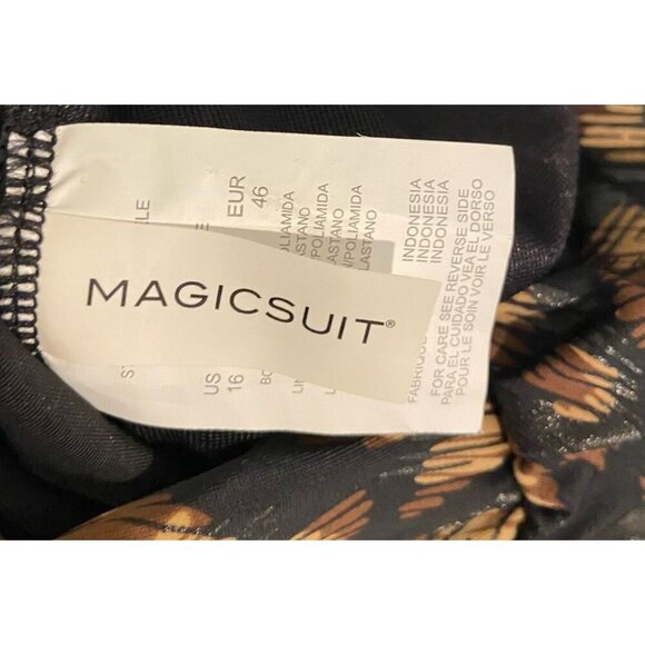 NWT Magicsuit Bathing Suit Swim One Piece Shoulder Underwire Black Brown 16 New - Picture 4 of 6